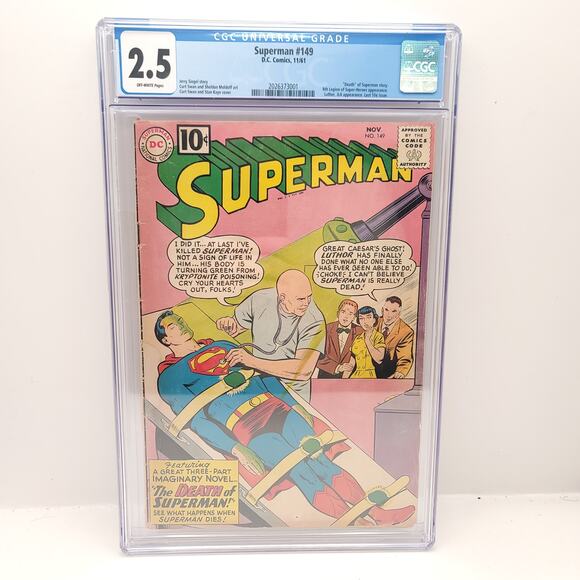 DC Comics Superman #149 CGC Graded 2.5 Off White Pages Sealed Comic Book - Picture 1 of 6